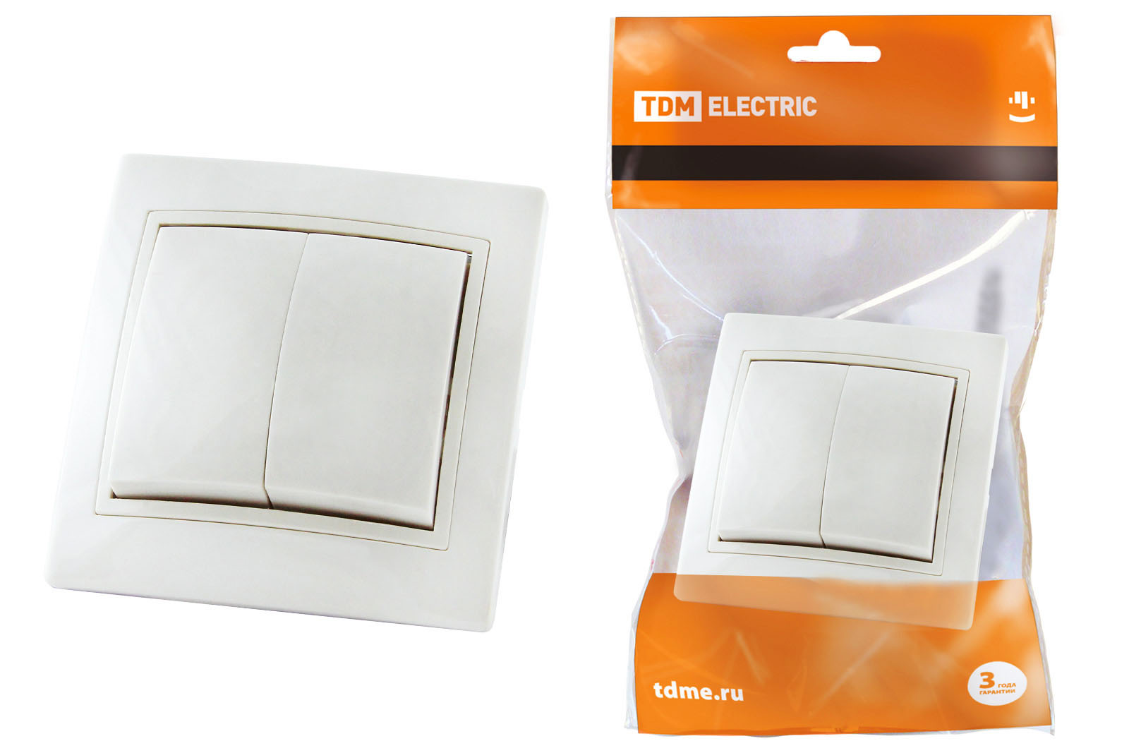 Выключатель 2 кл. 10А белый Таймыр