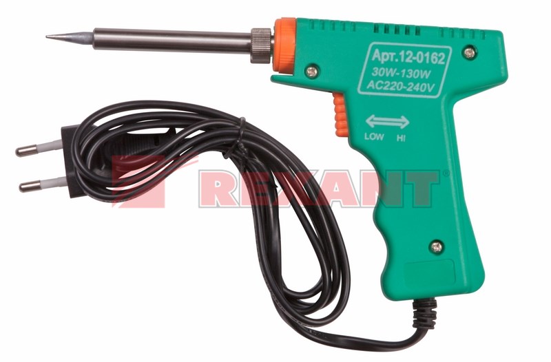 Паяльник-пистолет двухрежимный с керам. нагревателем, серия МАСТЕР, 30/130Вт, 230В REXANT